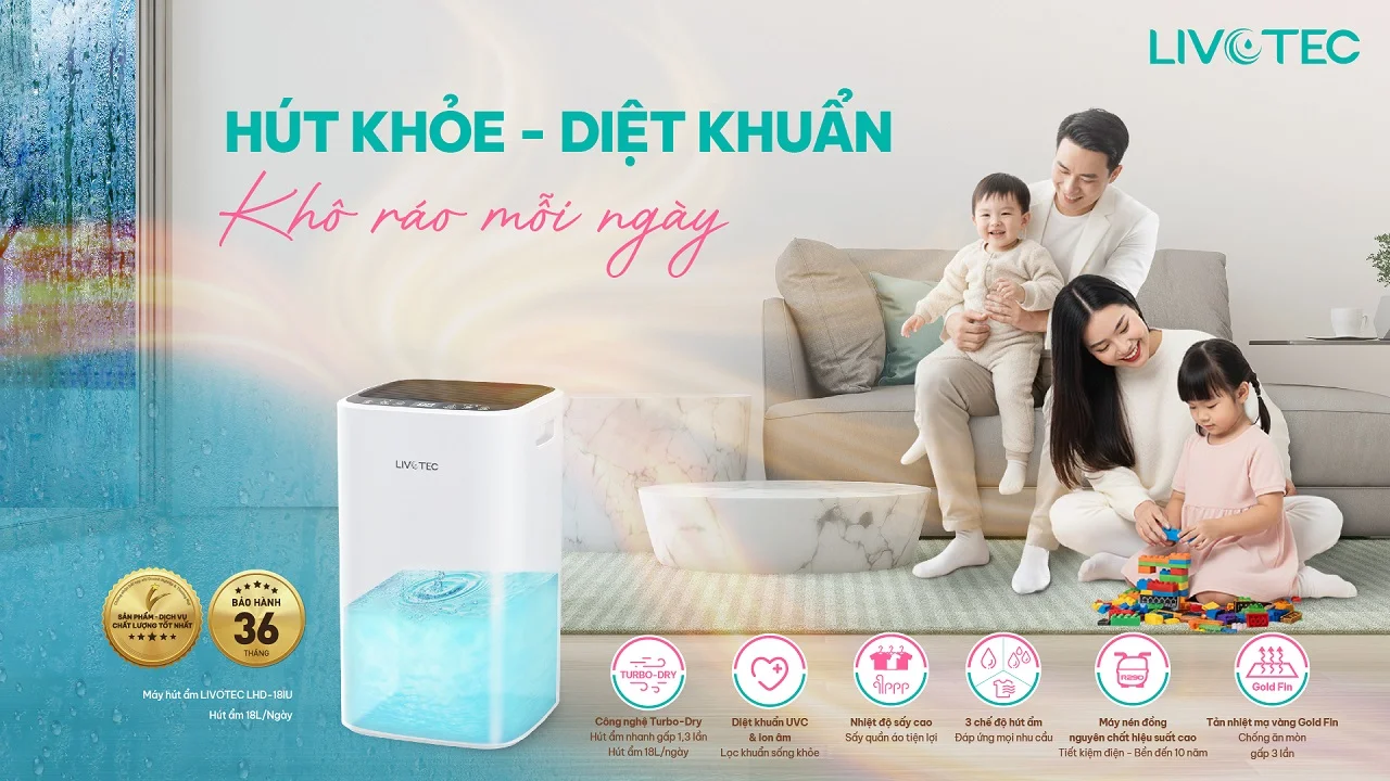 Máy hút ẩm Livotec LHD-18IU (Hút ẩm và lọc không khí)