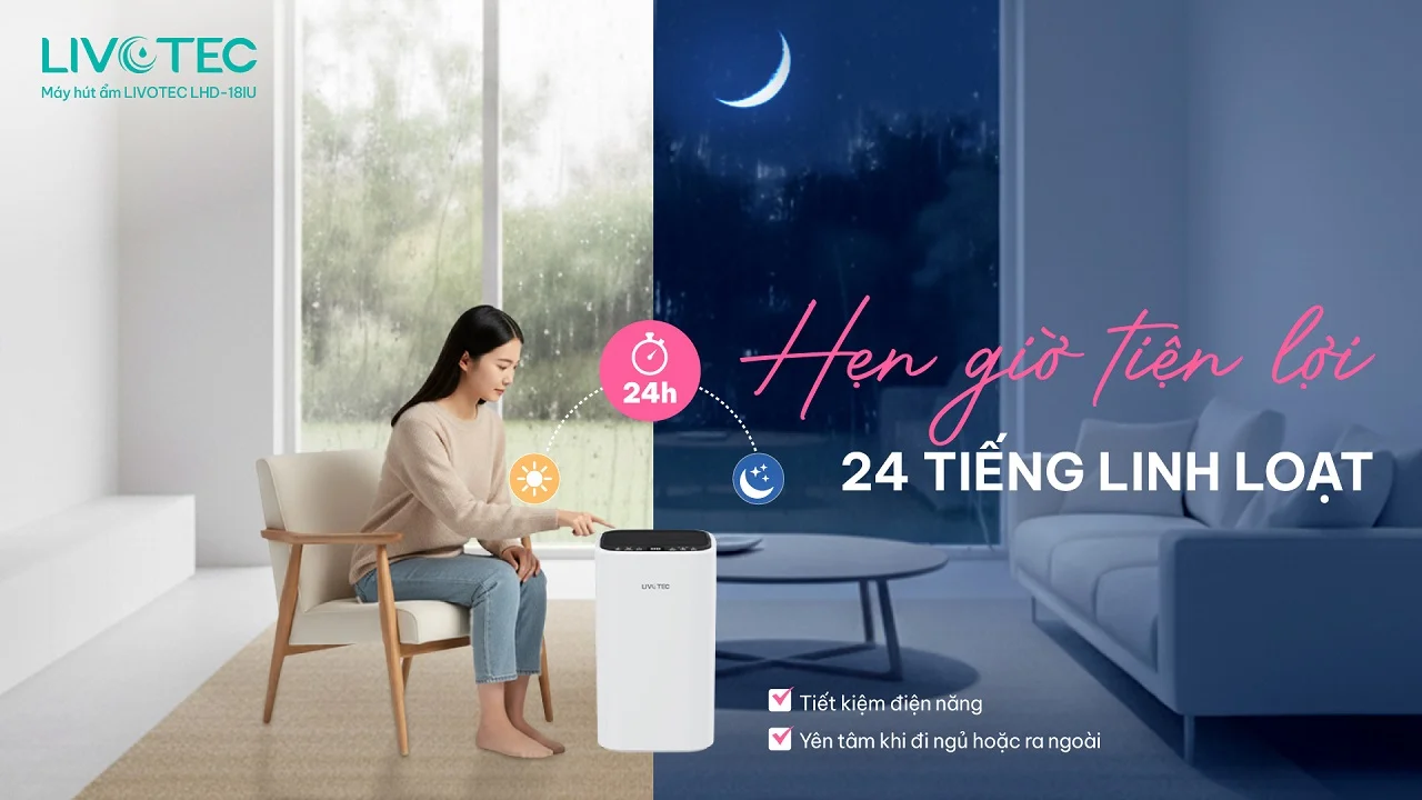 Máy hút ẩm Livotec LHD-18IU (Hút ẩm và lọc không khí)