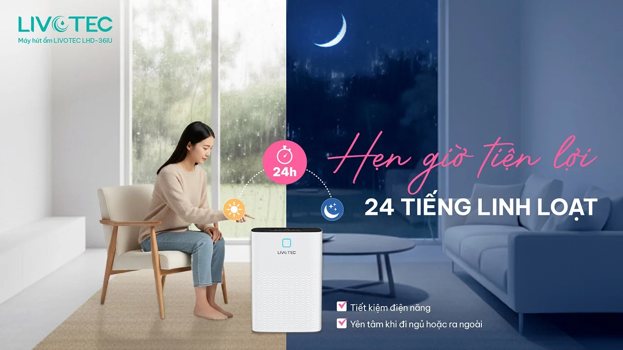 Máy hút ẩm Livotec LHD-36IU (Hút ẩm và lọc không khí)