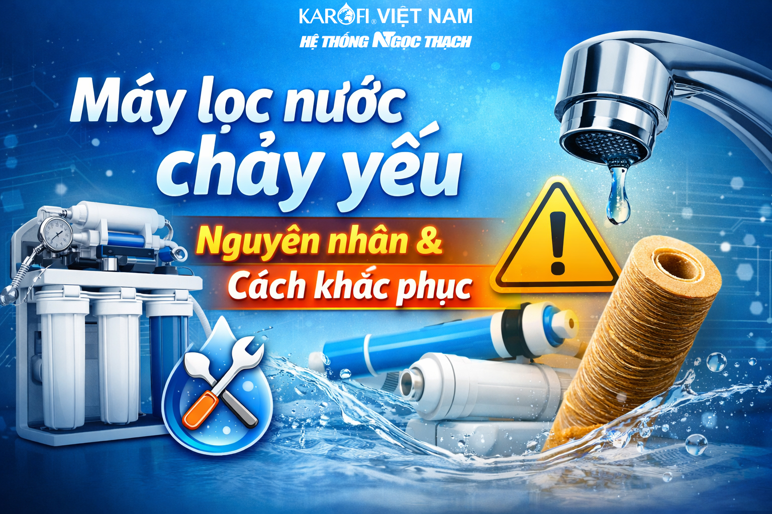 Máy lọc nước chảy yếu – nguyên nhân và cách khắc phục