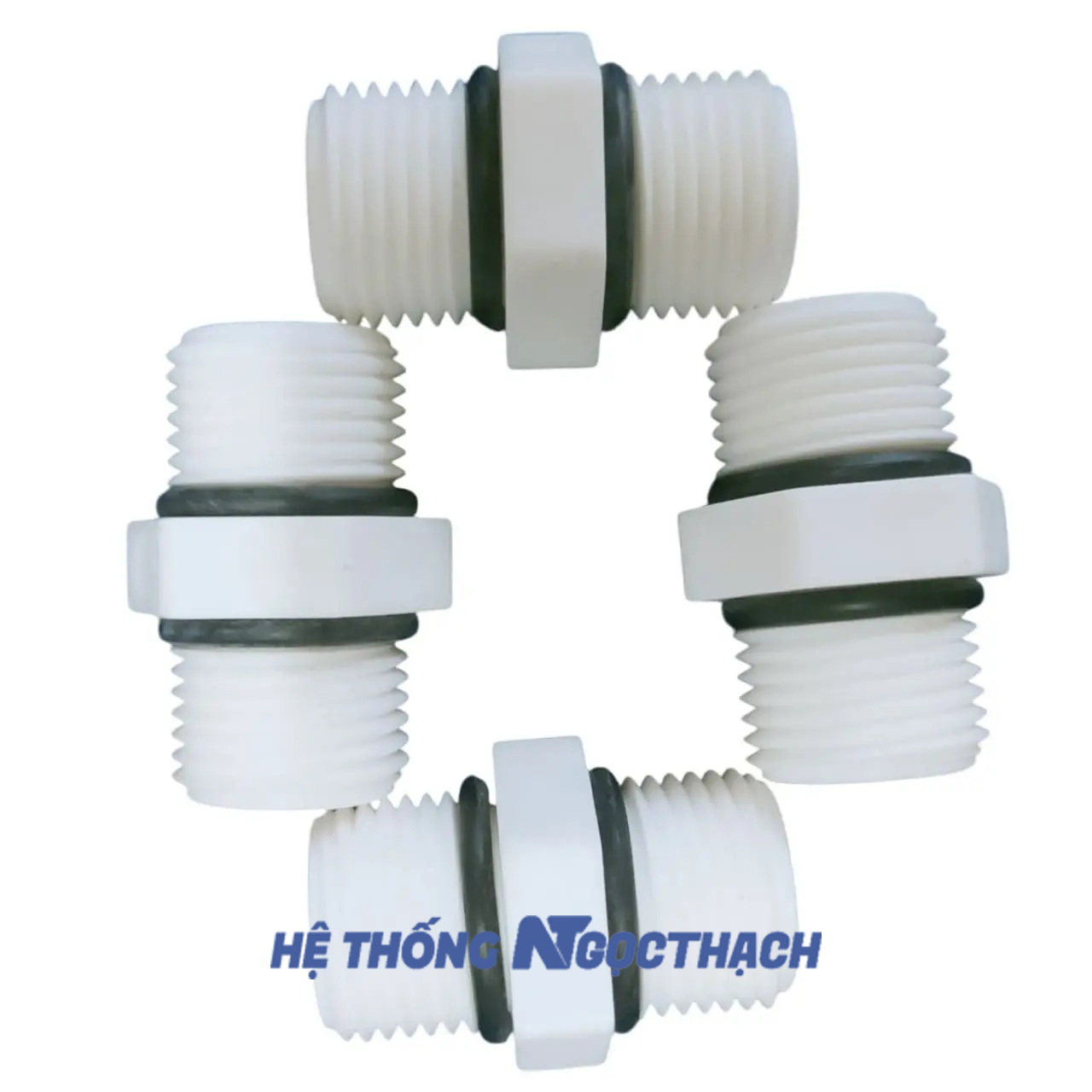 Kép 21 - Kép ren nhựa 21 - Nối 2 đầu ren ngoài nhựa an toàn chịu nhiệt có ron