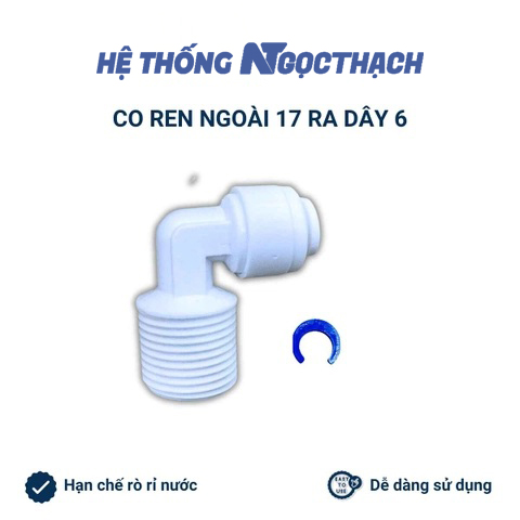 Co nối nhanh ren ngoài 17-6 cho bơm