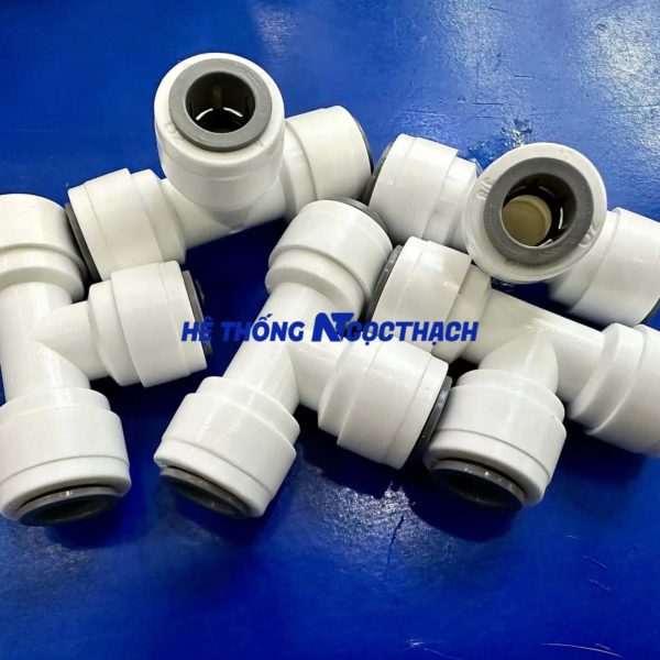 Cút chữ T nối nhanh chia nước 3 đầu phi 10 | T dây 10