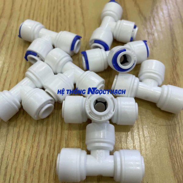 Cút chữ T nối nhanh chia nước 3 đầu phi 6 | T dây 6