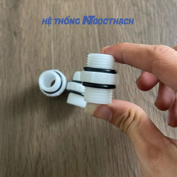 Kép 21 - Kép ren nhựa 21 - Nối 2 đầu ren ngoài nhựa an toàn chịu nhiệt có ron - Ảnh 6