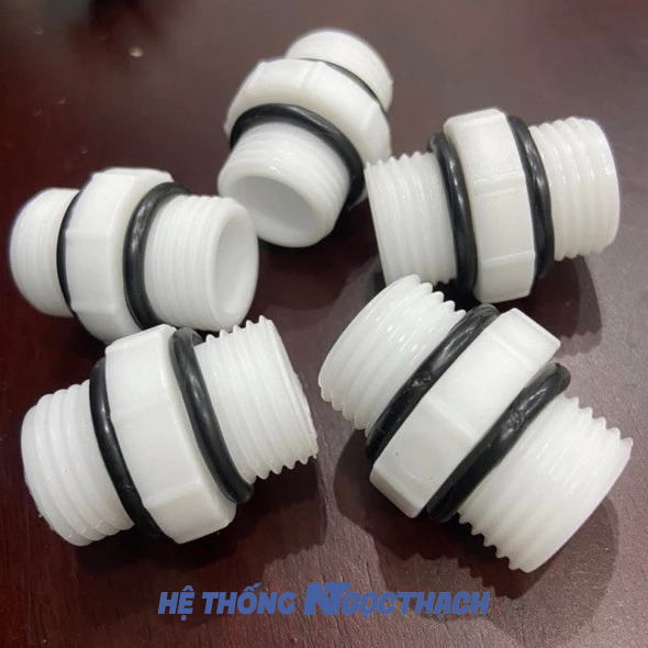 Kép 21 - Kép ren nhựa 21 - Nối 2 đầu ren ngoài nhựa an toàn chịu nhiệt có ron - Ảnh 4