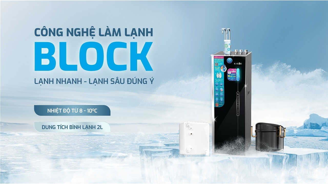 Máy lọc nước nóng lạnh Hydro-ion kiềm Karofi KAE-HKT68