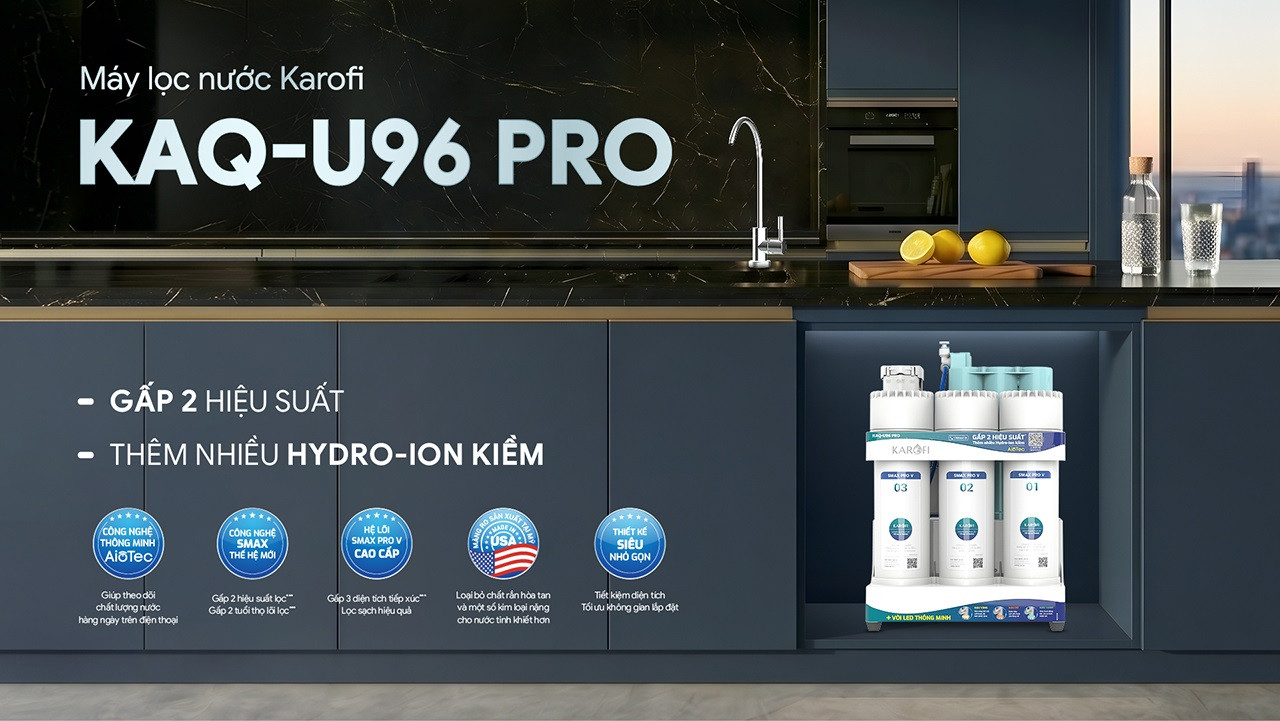 Máy lọc nước Karofi KAQ-U96 PRO - Canxi