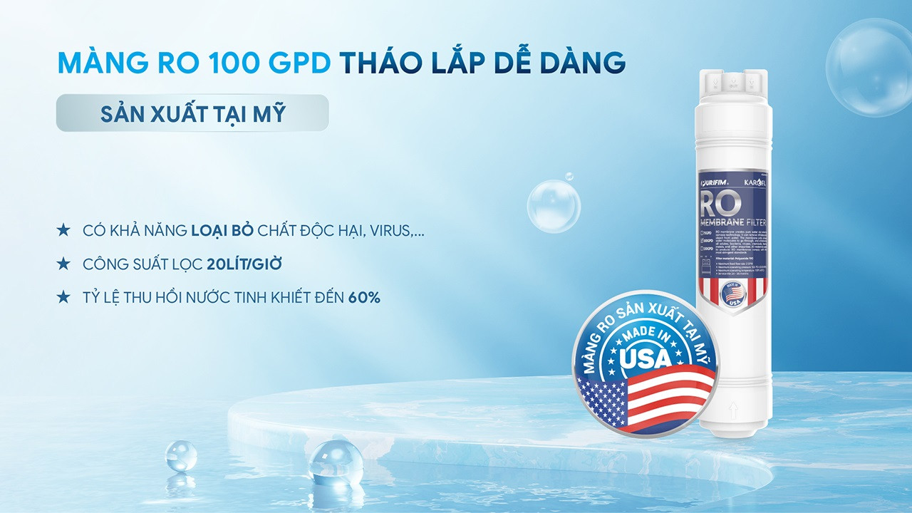 Máy lọc nước Karofi KAQ-U96 PRO - Canxi
