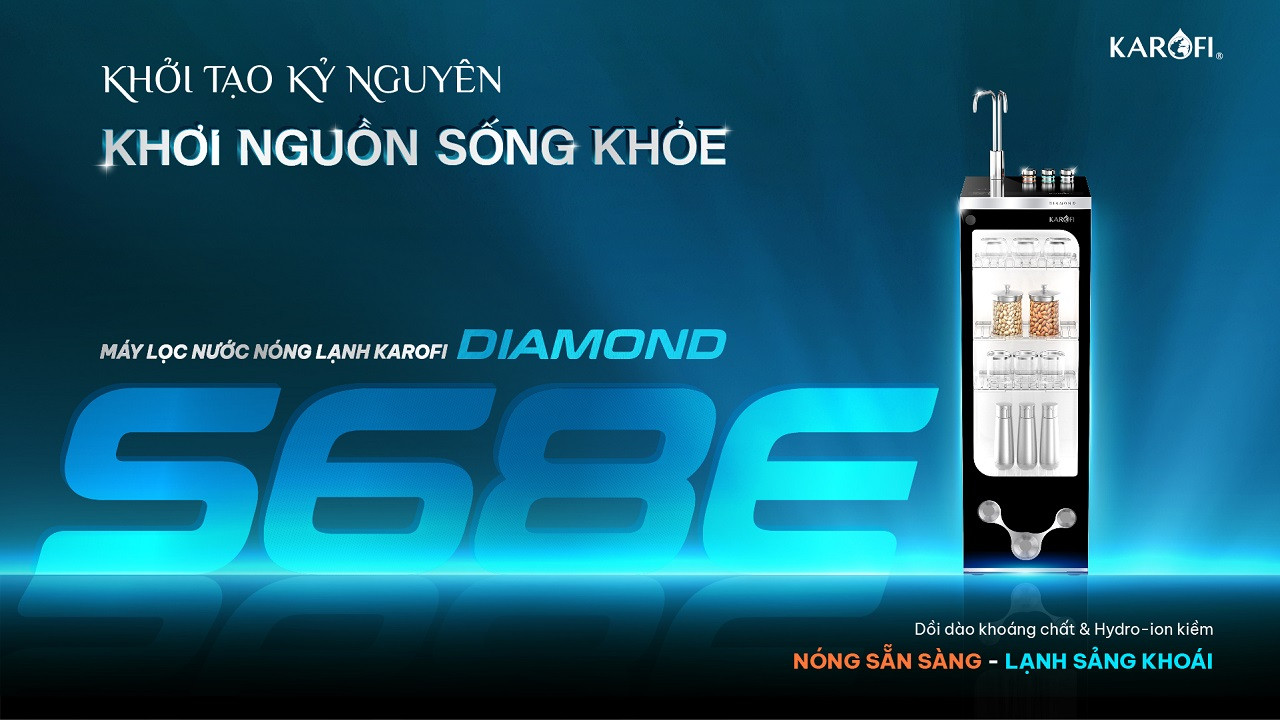 Máy lọc nước nóng lạnh Karofi Diamond S68E