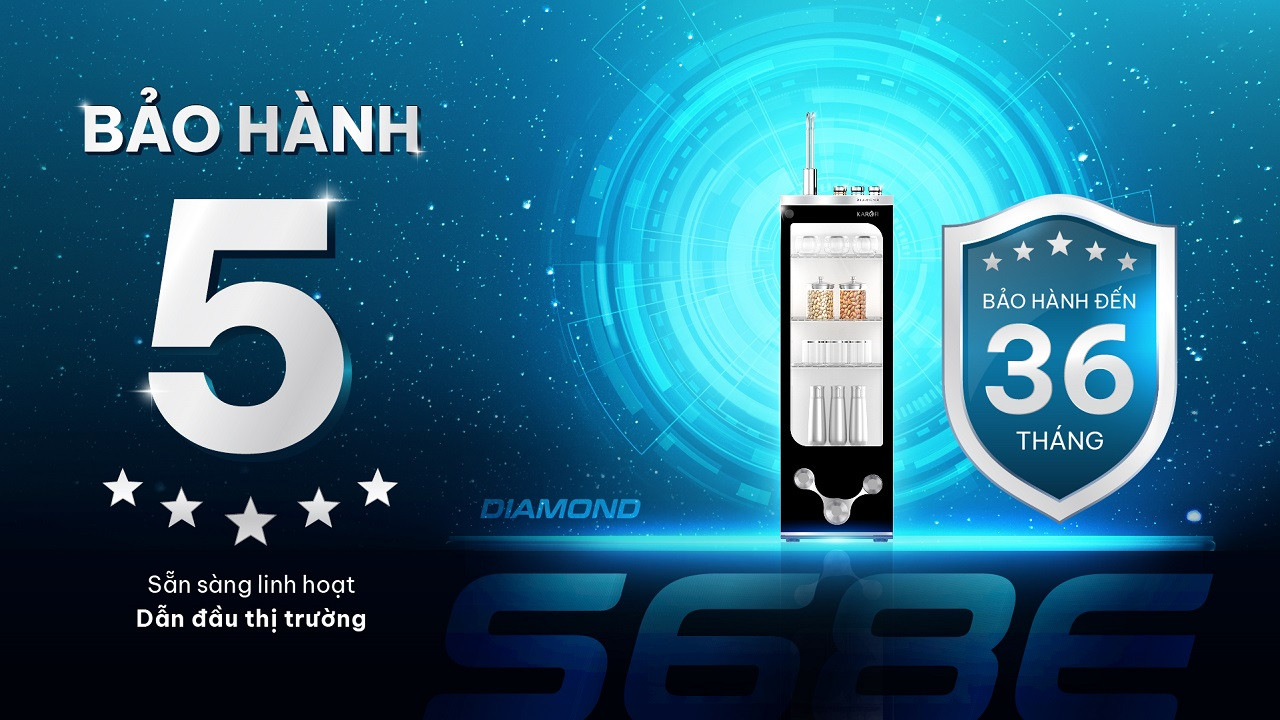 Máy lọc nước nóng lạnh Karofi Diamond S68E