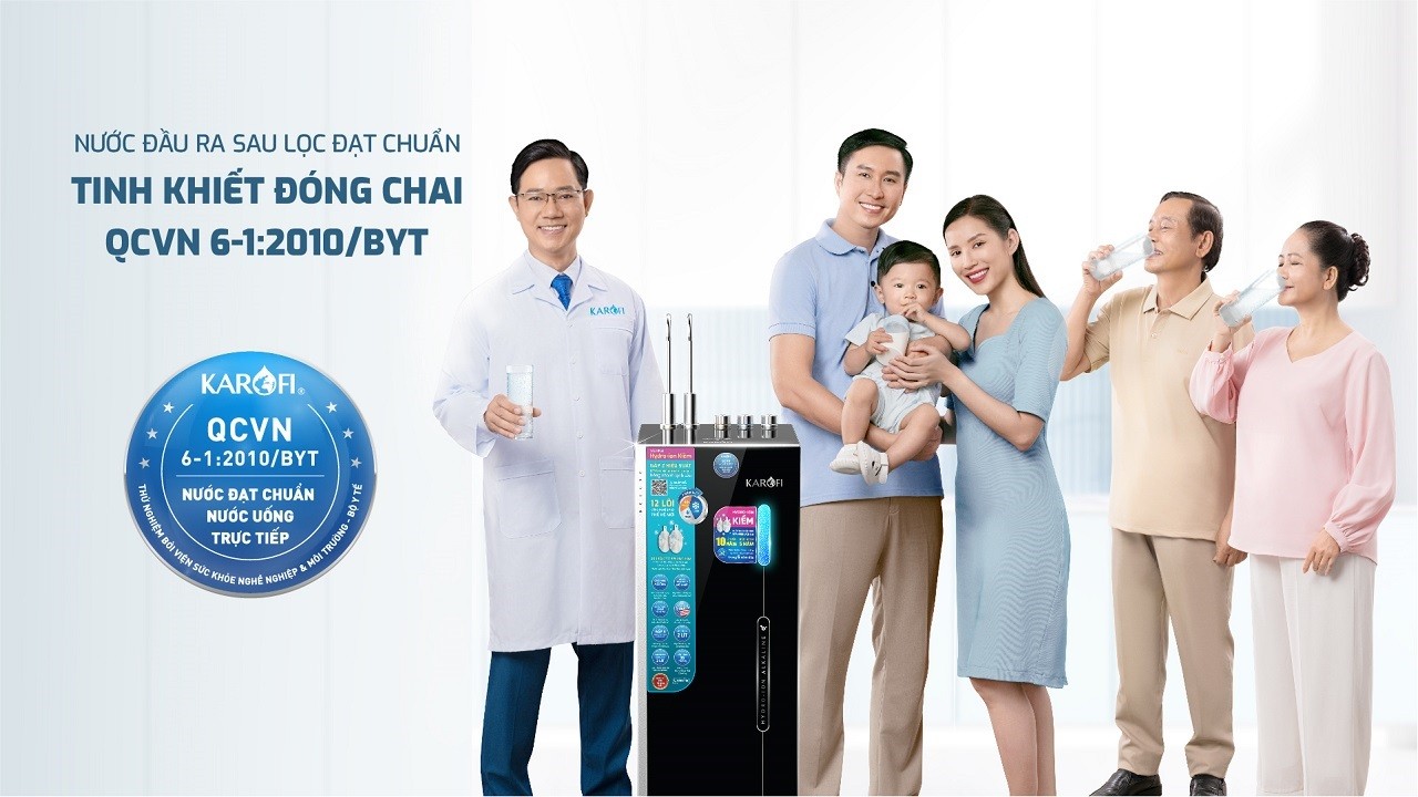 Máy lọc nước nóng lạnh Hydro-ion kiềm Karofi KAE-HKT68