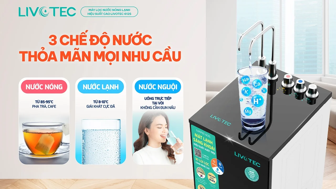 Máy lọc nước nóng lạnh Livotec 612S
