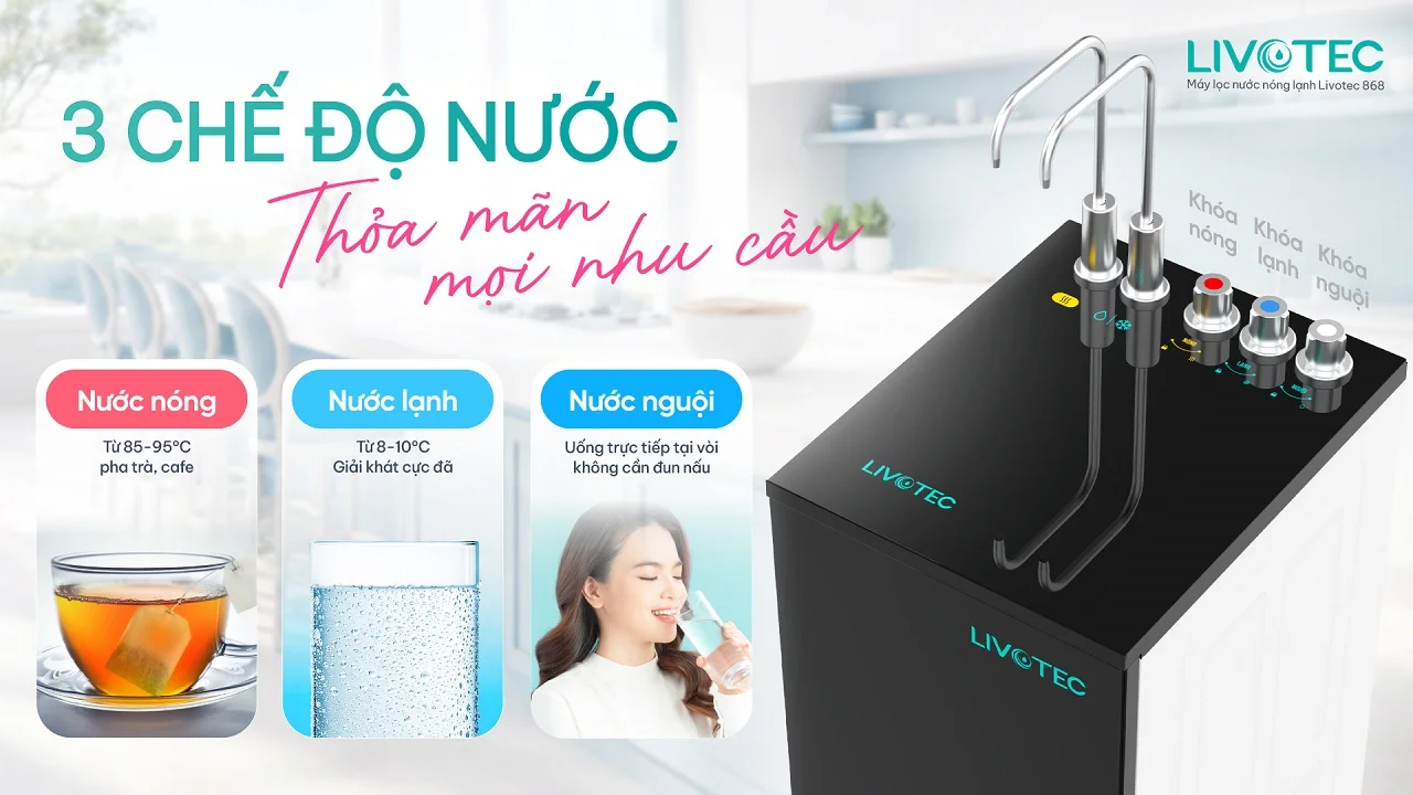 Máy lọc nước nóng lạnh Livotec 868