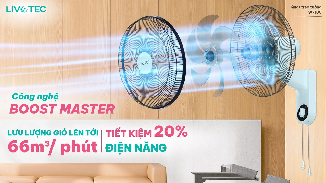 Quạt treo tường Livotec W-100
