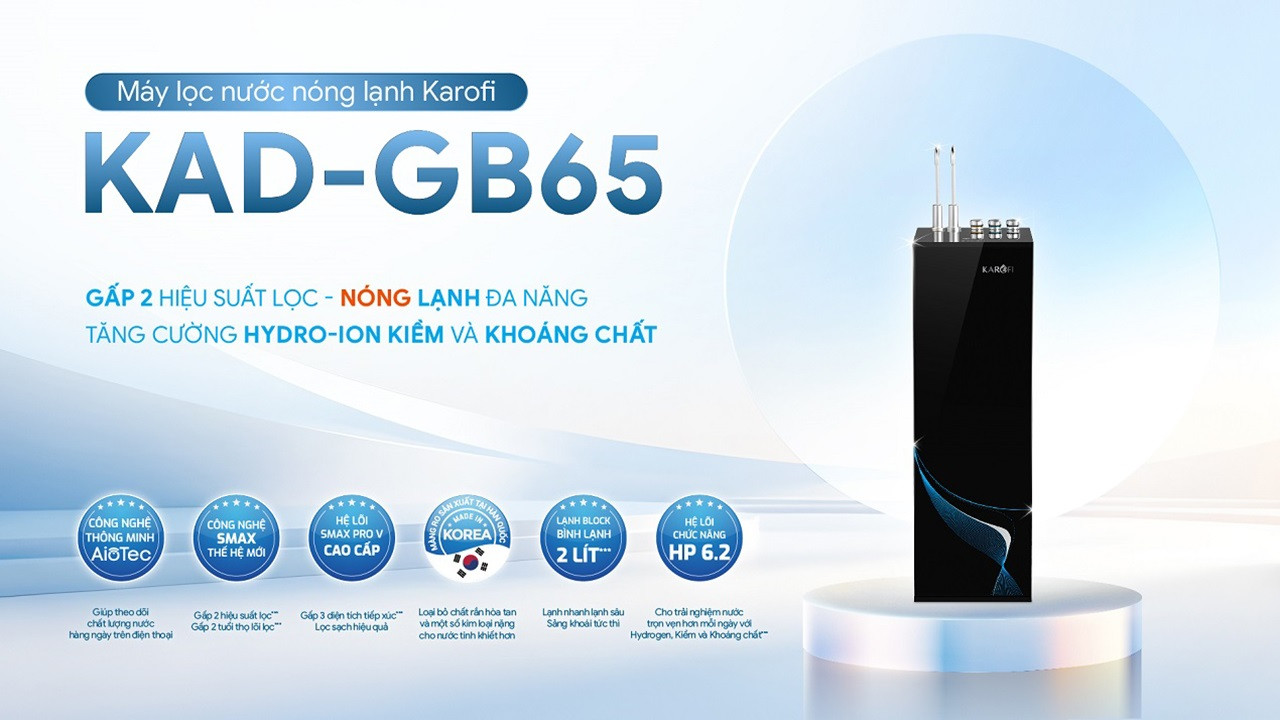 Máy lọc nước nóng lạnh Karofi KAD-GB65