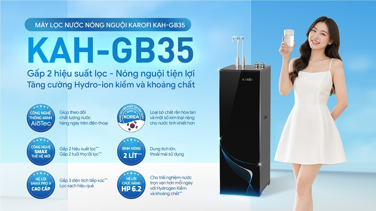 Máy lọc nước nóng nguội Karofi KAH-GB35