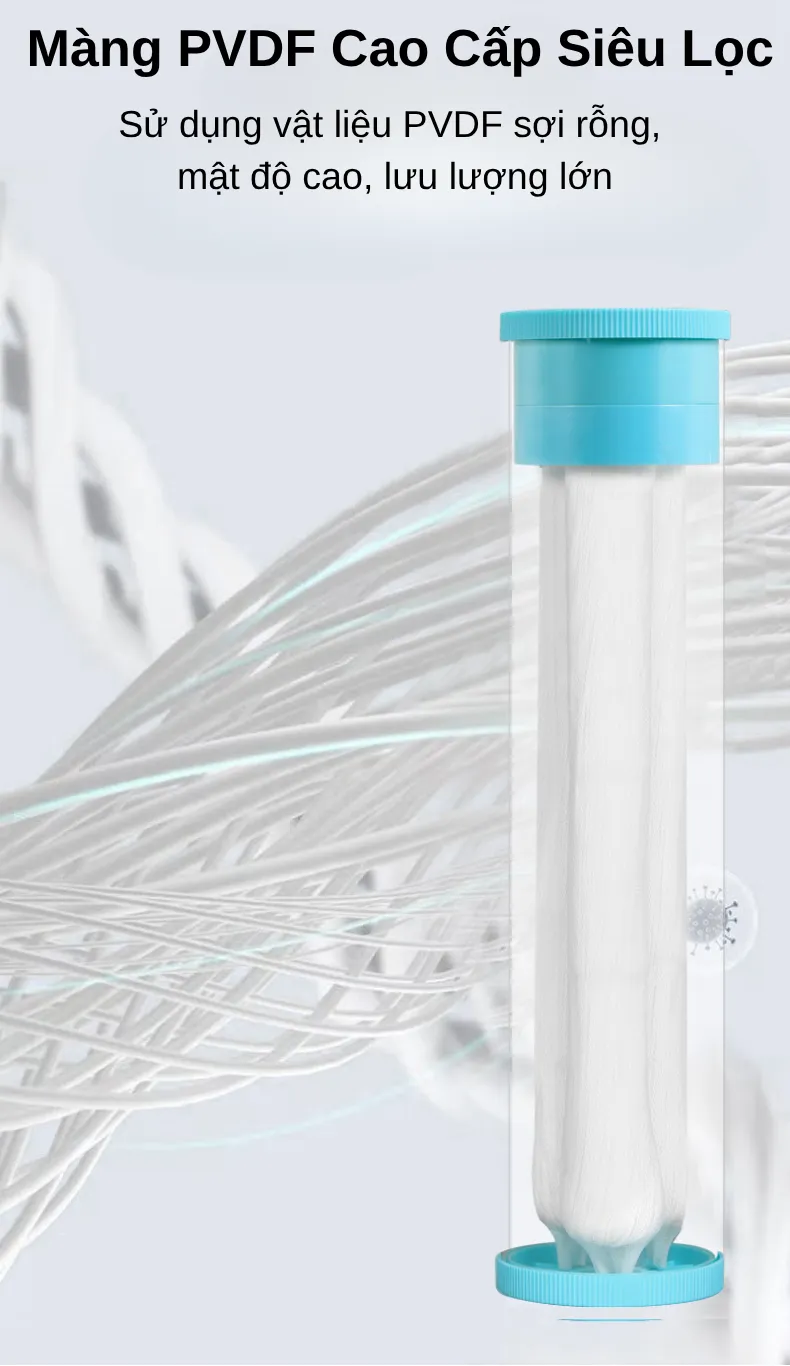 Màng Siêu Lọc UF PVDF 20 inch (Màng sợi rỗng) - Dùng cho Cốc Lọc Béo