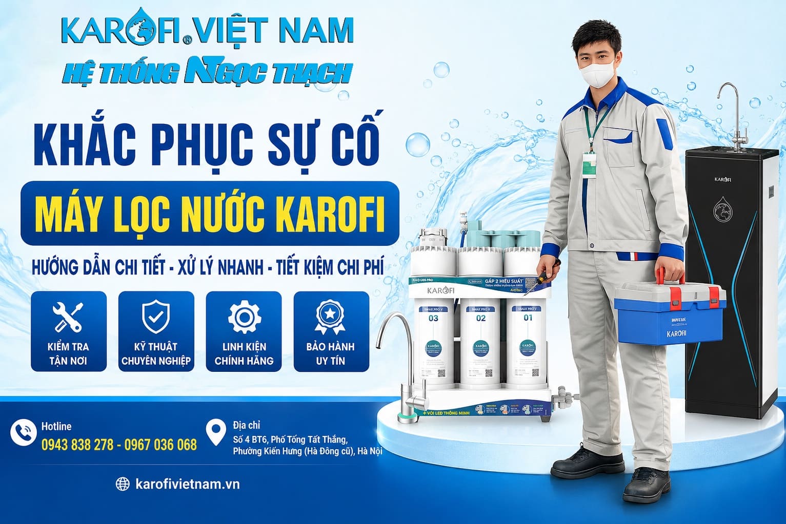 Khắc phục sự cố máy lọc nước Karofi – Hướng dẫn toàn diện từ chuyên gia