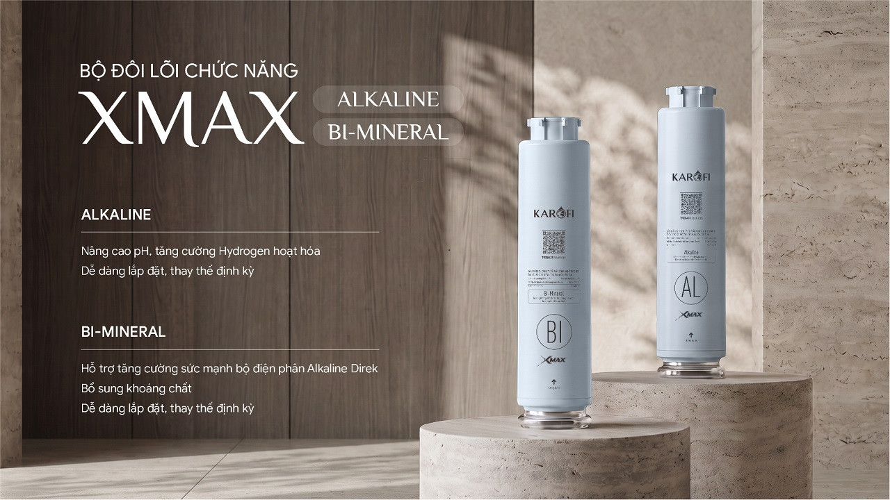 Máy lọc nước nóng lạnh Hydro-ion kiềm Karofi DIAMOND KAFÉ X68