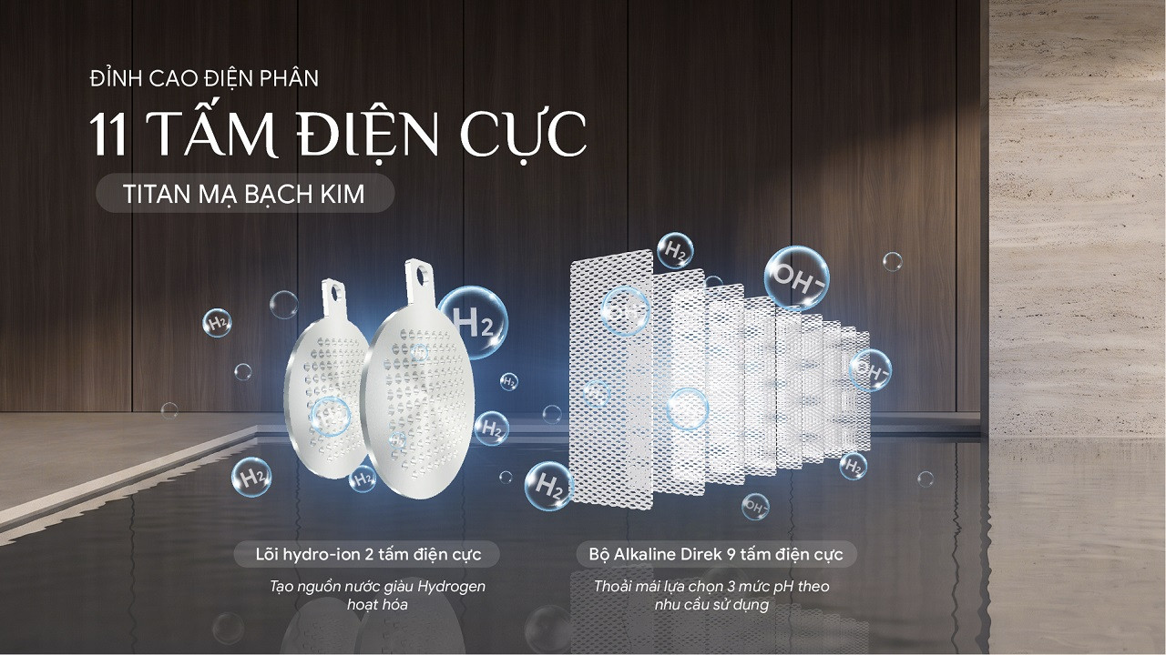 Máy lọc nước nóng lạnh Hydro-ion kiềm Karofi DIAMOND KAFÉ X68