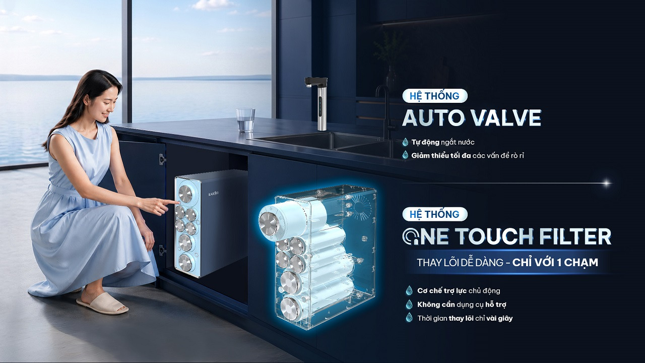 Máy lọc nước RO Karofi Diamond U12 - Vòi LED thông minh - Không bình áp