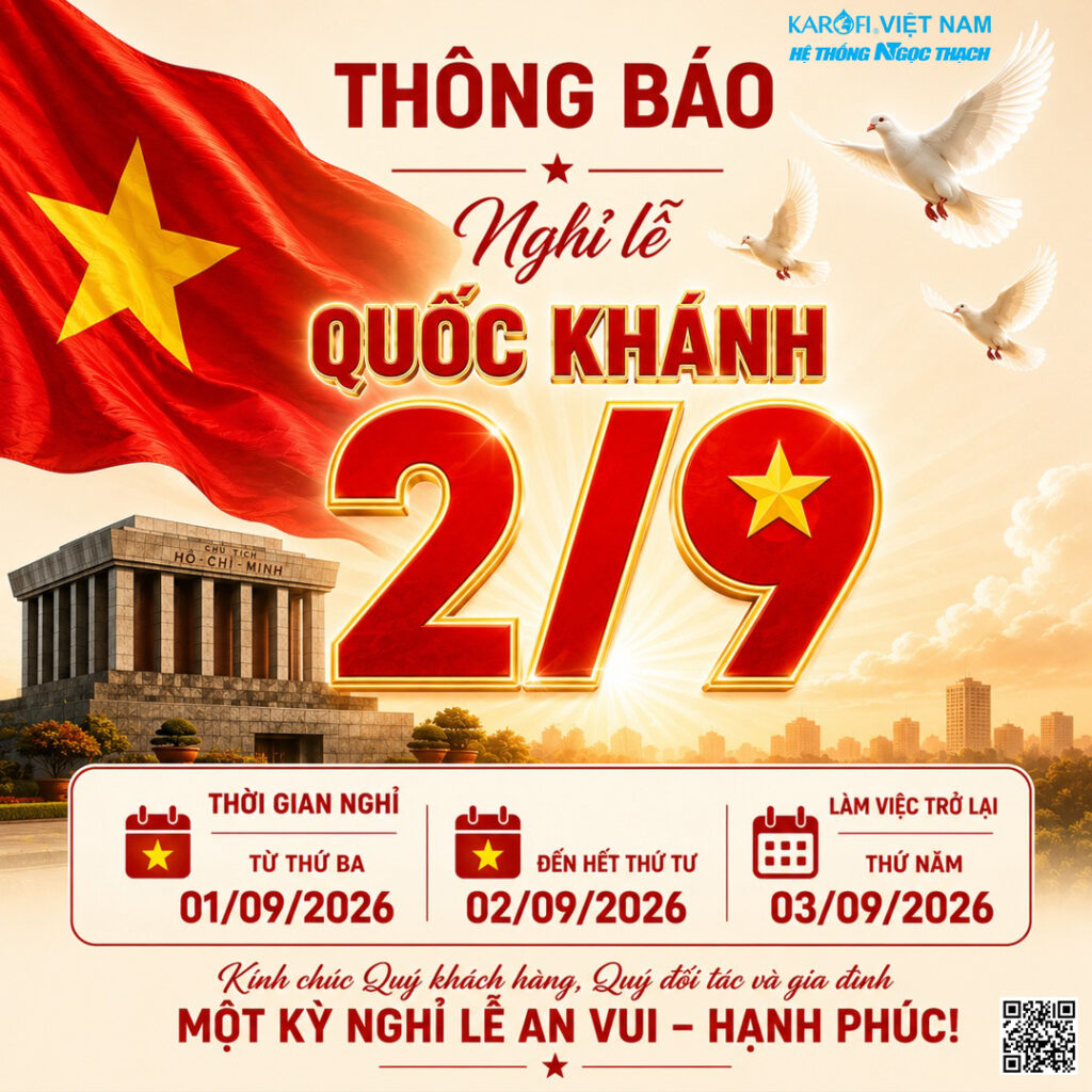 Thông Báo Nghỉ Lễ Quốc Khánh 2/9/2026 – Karofi Việt Nam – Hệ Thống Ngọc Thạch