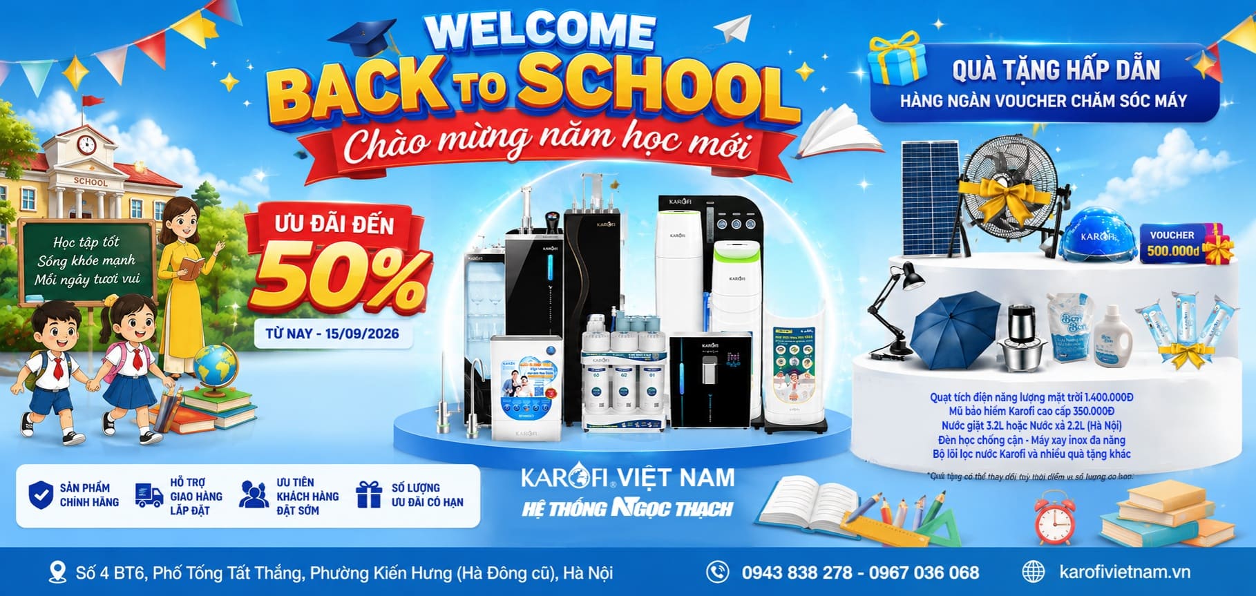 WELCOME BACK TO SCHOOL 2026 – CHÀO NĂM HỌC MỚI, SẮM TIỆN NGHI MỚI, ƯU ĐÃI ĐẾN 50%