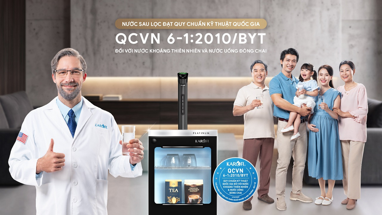 Máy lọc nước nóng lạnh Hydro-ion kiềm Karofi PLATINUM SA5