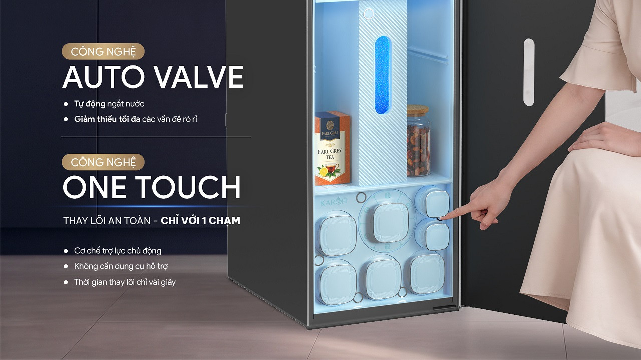 Máy lọc nước nóng lạnh Hydro-ion kiềm Karofi PLATINUM SA5