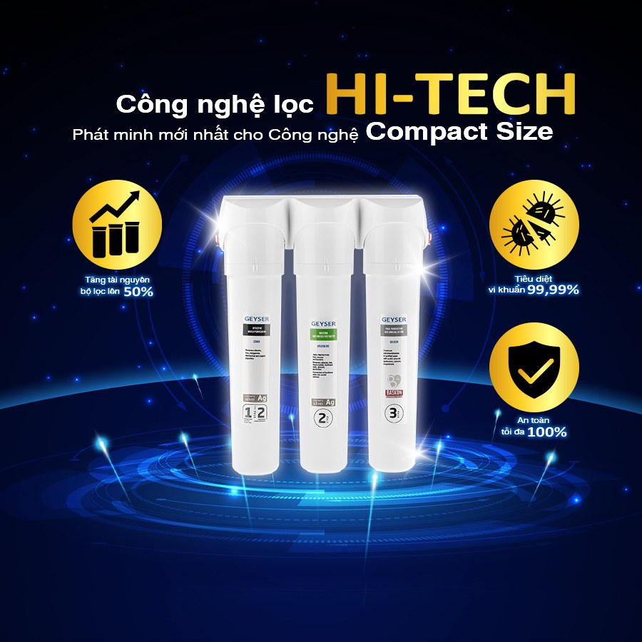 Máy lọc nước ion kiềm giàu hydro Geyser Ecotar 9 Pro