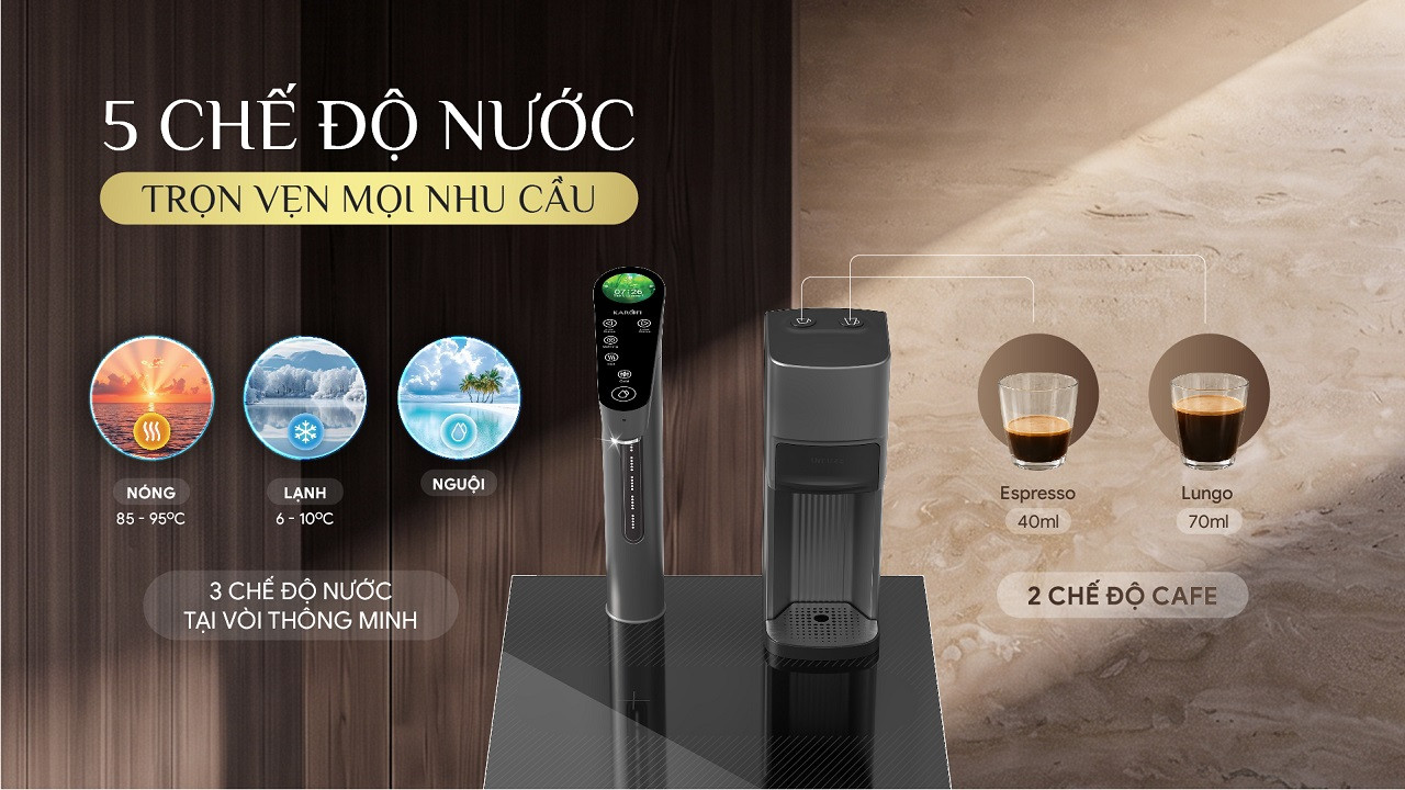 Máy lọc nước nóng lạnh Karofi DIAMOND KAFÉ T38
