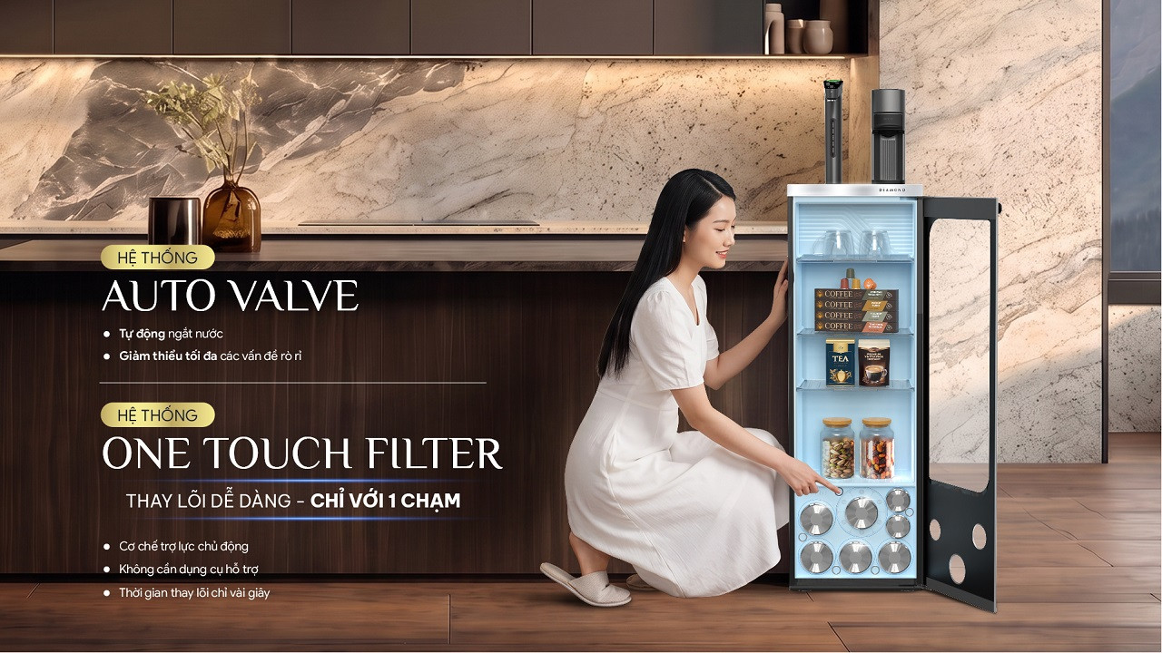 Máy lọc nước nóng lạnh Karofi DIAMOND KAFÉ T38