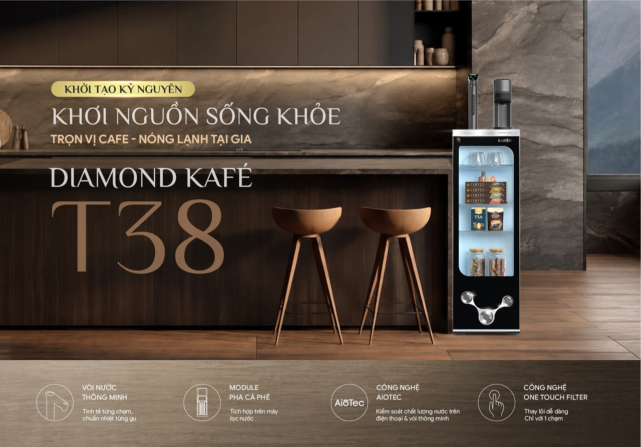 Máy lọc nước nóng lạnh Karofi DIAMOND KAFÉ T38
