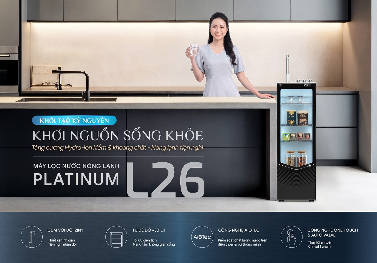 Máy lọc nước nóng lạnh Karofi PLATINUM L26