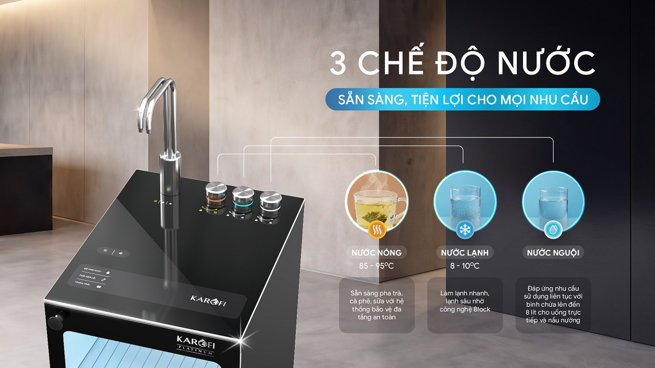 Máy lọc nước nóng lạnh Karofi PLATINUM L26
