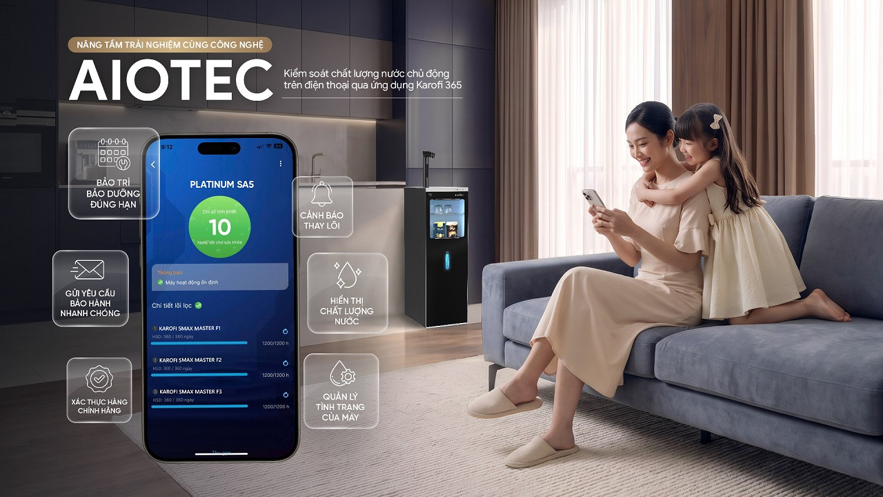Máy lọc nước nóng lạnh Hydro-ion kiềm Karofi PLATINUM SA5