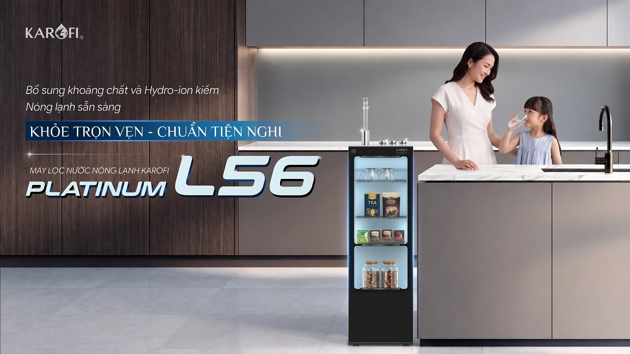 Máy lọc nước nóng lạnh Karofi PLATINUM L56