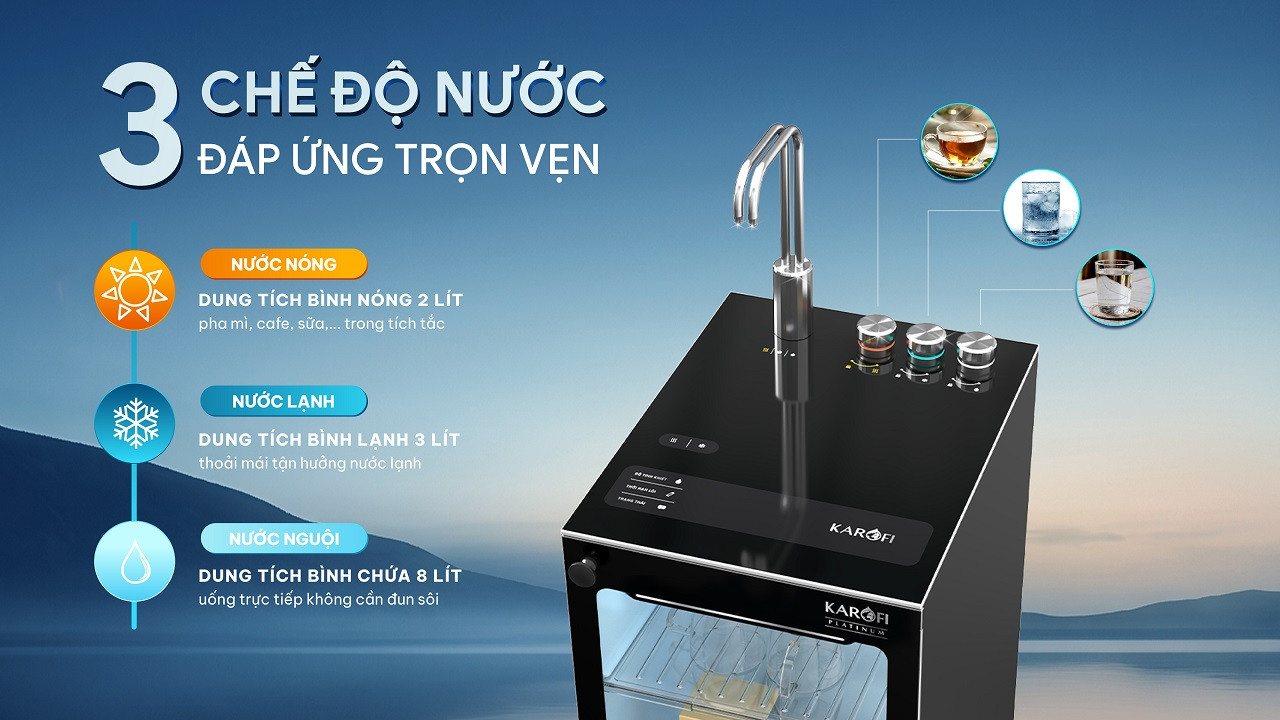 Máy lọc nước nóng lạnh Karofi PLATINUM L56