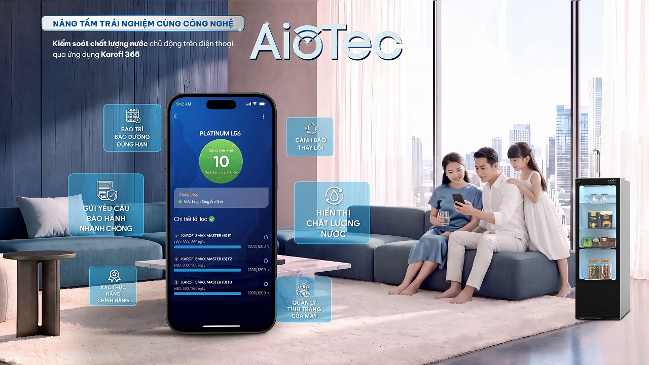 Máy lọc nước nóng lạnh Karofi PLATINUM L56
