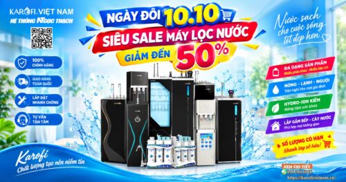 NGÀY ĐÔI 10.10 – Siêu Sale máy lọc nước Karofi giảm đến 50%